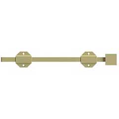 Deltana [12SBM3-UNL] Solid Brass Door Slide Bolt - Surface - Modern - Polished Brass (Unlacquered) Finish - 12&quot; L