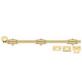 Deltana [18SB003] Solid Brass Door Slide Bolt - Surface - Traditional - Polished Brass (PVD) Finish - 18" L