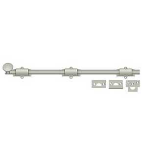 Deltana [18SB15] Solid Brass Door Slide Bolt - Surface - Traditional - Brushed Nickel Finish - 18" L