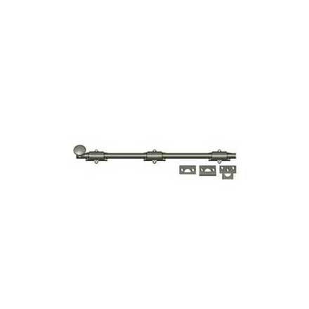 Deltana [18SB15A] Solid Brass Door Slide Bolt - Surface - Traditional - Antique Nickel Finish - 18&quot; L