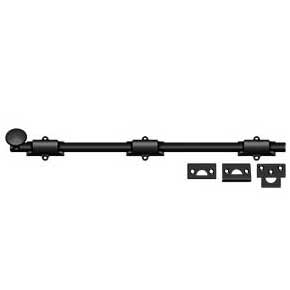 Deltana [18SB19] Solid Brass Door Slide Bolt - Surface - Traditional - Paint Black Finish - 18" L