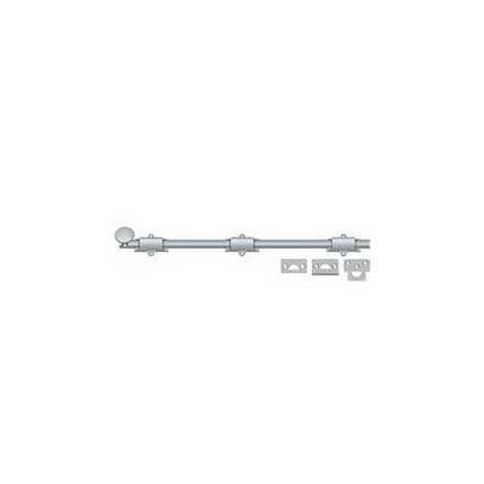 Deltana [18SB26D] Solid Brass Door Slide Bolt - Surface - Traditional - Brushed Chrome Finish - 18&quot; L