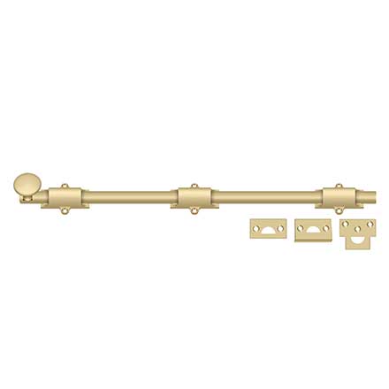 Deltana [18SB4] Solid Brass Door Slide Bolt - Surface - Traditional - Brushed Brass Finish - 18" L