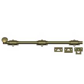 Deltana [18SB5] Solid Brass Door Slide Bolt - Surface - Traditional - Antique Brass Finish - 18" L