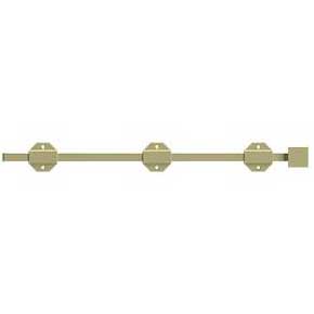 Deltana [18SBM3-UNL] Solid Brass Door Slide Bolt - Surface - Modern - Polished Brass (Unlacquered) Finish - 18" L