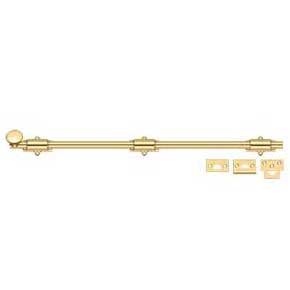 Deltana [24SB003] Solid Brass Door Slide Bolt - Surface - Traditional - Polished Brass (PVD) Finish - 24" L