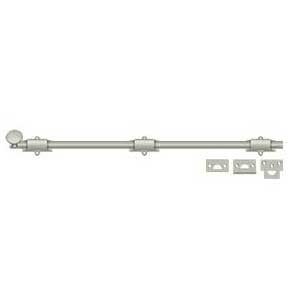 Deltana [24SB15] Solid Brass Door Slide Bolt - Surface - Traditional - Brushed Nickel Finish - 24" L