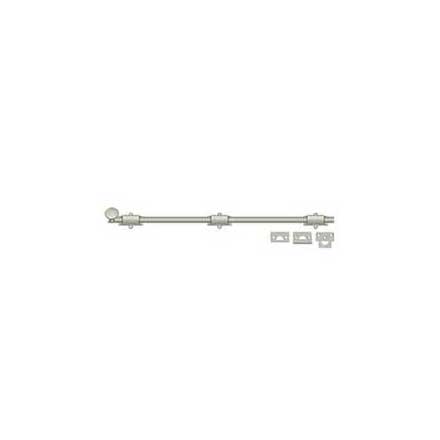 Deltana [24SB15] Solid Brass Door Slide Bolt - Surface - Traditional - Brushed Nickel Finish - 24&quot; L