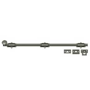  Deltana [24SB15A] Solid Brass Door Slide Bolt - Surface - Traditional - Antique Nickel Finish - 24" L