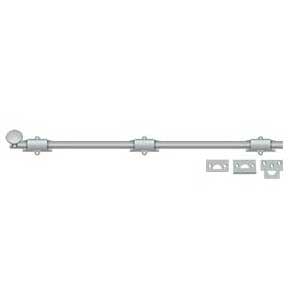 Deltana [24SB26D] Solid Brass Door Slide Bolt - Surface - Traditional - Brushed Chrome Finish - 24" L