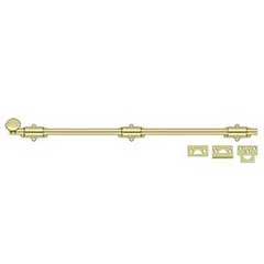 Deltana [24SB3-UNL] Solid Brass Door Slide Bolt - Surface - Traditional - Polished Brass (Unlacquered) Finish - 24&quot; L