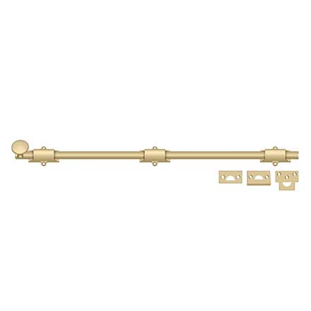 Deltana [24SB4] Solid Brass Door Slide Bolt - Surface - Traditional - Brushed Brass Finish - 24" L