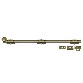 Deltana [24SB5] Solid Brass Door Slide Bolt - Surface - Traditional - Antique Brass Finish - 24" L