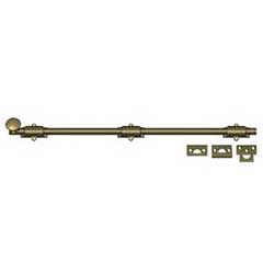 Deltana [24SB5] Solid Brass Door Slide Bolt - Surface - Traditional - Antique Brass Finish - 24&quot; L