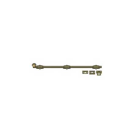 Deltana [24SB5] Solid Brass Door Slide Bolt - Surface - Traditional - Antique Brass Finish - 24&quot; L