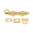 Deltana [6SB003] Solid Brass Door Slide Bolt - Surface - Traditional - Polished Brass (PVD) Finish - 6&quot; L