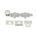 Deltana [6SB14] Solid Brass Door Slide Bolt - Surface - Traditional - Polished Nickel Finish - 6&quot; L