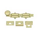 Deltana [6SB3-UNL] Solid Brass Door Slide Bolt - Surface - Traditional - Polished Brass (Unlacquered) Finish - 6&quot; L