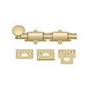 Deltana [6SB4] Solid Brass Door Slide Bolt - Surface - Traditional - Brushed Brass Finish - 6" L
