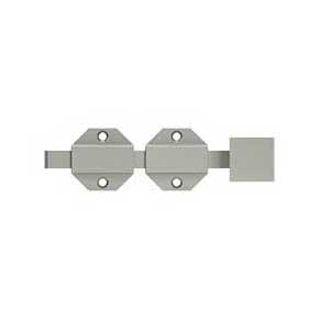 Deltana [6SBM15] Solid Brass Door Slide Bolt - Surface - Modern - Brushed Nickel Finish - 6" L