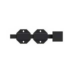 Deltana [6SBM19] Solid Brass Door Slide Bolt - Surface - Modern - Paint Black Finish - 6" L