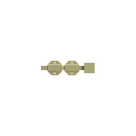 Deltana [6SBM3-UNL] Solid Brass Door Slide Bolt - Surface - Modern - Polished Brass (Unlacquered) Finish - 6&quot; L