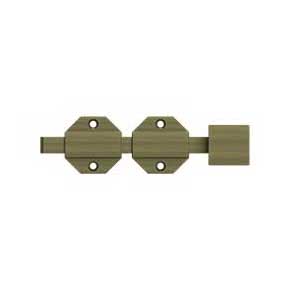 Deltana [6SBM5] Solid Brass Door Slide Bolt - Surface - Modern - Antique Brass Finish - 6" L