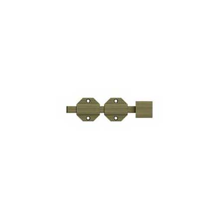 Deltana [6SBM5] Solid Brass Door Slide Bolt - Surface - Modern - Antique Brass Finish - 6&quot; L