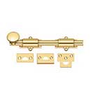 Deltana [8SB003] Solid Brass Door Slide Bolt - Surface - Traditional - Polished Brass (PVD) Finish - 8" L