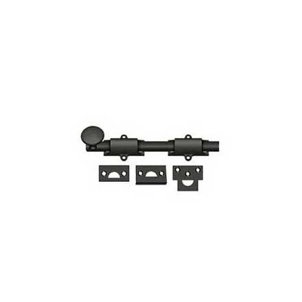 Deltana [8SB10B] Solid Brass Door Slide Bolt - Surface - Traditional - Oil Rubbed Bronze Finish - 8" L