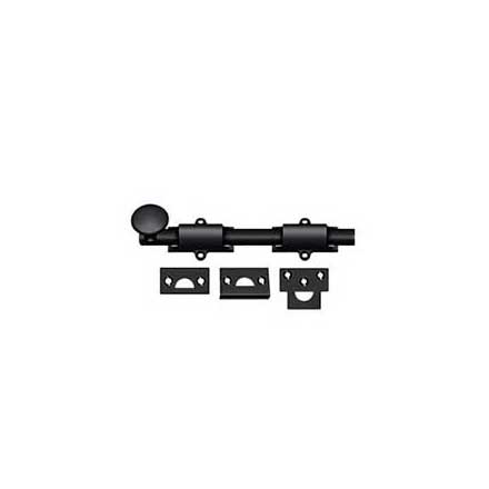 Deltana [8SB19] Solid Brass Door Slide Bolt - Surface - Traditional - Paint Black Finish - 8" L