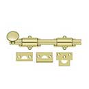 Deltana [8SB3-UNL] Solid Brass Door Slide Bolt - Surface - Traditional - Polished Brass (Unlacquered) Finish - 8" L