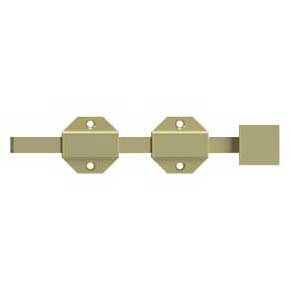 Deltana [8SBM3-UNL] Solid Brass Door Slide Bolt - Surface - Modern - Polished Brass (Unlacquered) Finish - 8" L