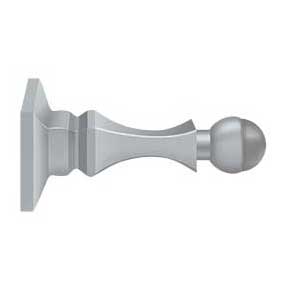 Deltana [BDH35U26D] Solid Brass Door Baseboard Bumper - Heavy Duty - Brushed Chrome Finish - 3 5/8" L