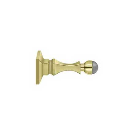 Deltana [BDH35U3] Solid Brass Door Baseboard Bumper - Heavy Duty - Polished Brass Finish - 3 5/8&quot; L