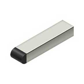 Deltana [BDSR40U14] Solid Brass Door Baseboard Bumper - Half Cylinder Tip - Polished Nickel Finish - 4" L