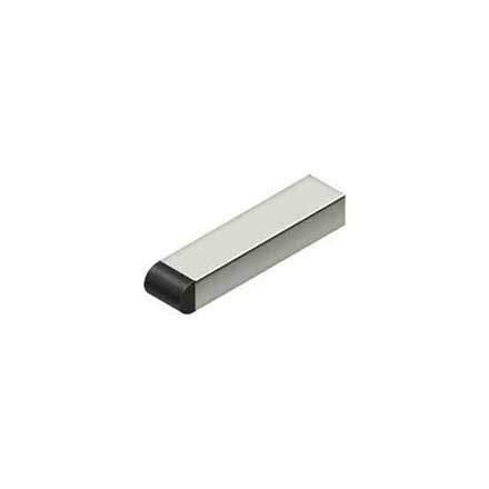 Deltana [BDSR40U14] Solid Brass Door Baseboard Bumper - Half Cylinder Tip - Polished Nickel Finish - 4&quot; L