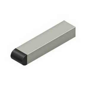 Deltana [BDSR40U15] Solid Brass Door Baseboard Bumper - Half Cylinder Tip - Brushed Nickel Finish - 4" L