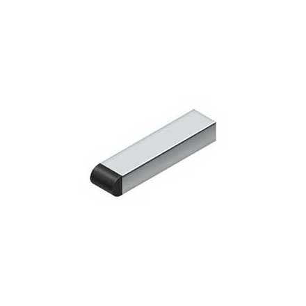 Deltana [BDSR40U26] Solid Brass Door Baseboard Bumper - Half Cylinder Tip - Polished Chrome Finish - 4&quot; L