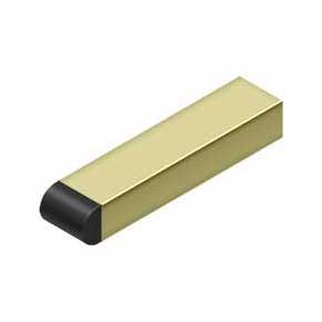 Deltana [BDSR40U3-UNL] Solid Brass Door Baseboard Bumper - Half Cylinder Tip - Polished Brass (Unlacquered) Finish - 4" L