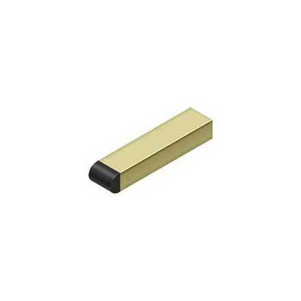 Deltana [BDSR40U3-UNL] Solid Brass Door Baseboard Bumper - Half Cylinder Tip - Polished Brass (Unlacquered) Finish - 4&quot; L