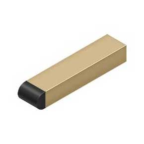Deltana [BDSR40U4] Solid Brass Door Baseboard Bumper - Half Cylinder Tip - Satin Brass Finish - 4" L