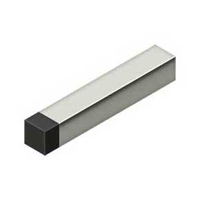 Deltana [BDSS40U14] Solid Brass Door Baseboard Bumper - Modern Square - Polished Nickel Finish - 4" L