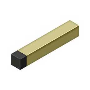 Deltana [BDSS40U3-UNL] Solid Brass Door Baseboard Bumper - Modern Square - Polished Brass (Unlacquered) Finish - 4" L