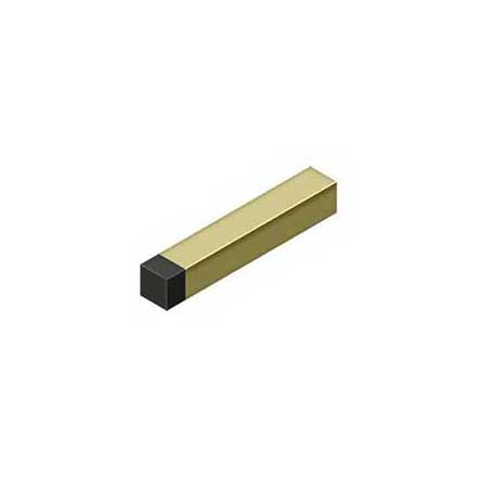 Deltana [BDSS40U3-UNL] Solid Brass Door Baseboard Bumper - Modern Square - Polished Brass (Unlacquered) Finish - 4&quot; L