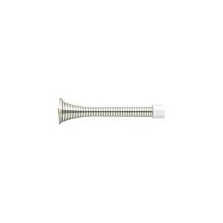 Deltana [SDS375U14] Steel Door Baseboard Bumper - Heavy Duty Spring - Polished Nickel Finish - 3 3/4&quot; L