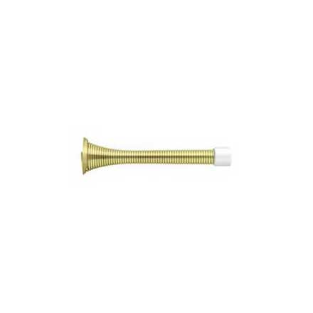 Deltana [SDS375U3] Steel Door Baseboard Bumper - Heavy Duty Spring - Polished Brass Finish - 3 3/4&quot; L