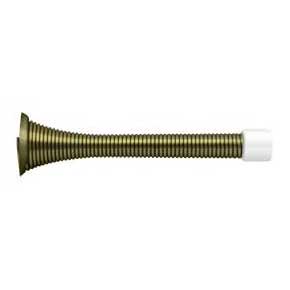 Deltana [SDS375U5] Steel Door Baseboard Bumper - Heavy Duty Spring - Antique Brass Finish - 3 3/4" L