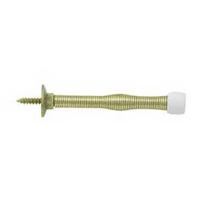 Deltana [SDS3U3] Steel Door Baseboard Bumper - Light Duty Spring - Polished Brass Finish - 3 1/4" L