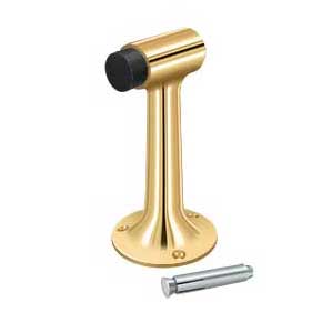 Deltana [DSF600CR003] Solid Brass Door Floor Bumper - Heavy Duty - Polished Brass (PVD) Finish - 6" L